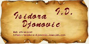 Isidora Đonović vizit kartica